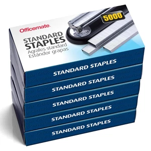 Officemate Standard Staples, 5 Boxes General Purpose Staple, 5000 Staples/Box (9 - Picture 1 of 12