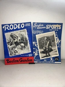Riviste programma rodeo Boston Garden 1951 e 1952 vintage Gene Autry Cisco Kid - Foto 1 di 13