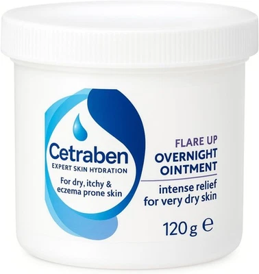 Cetraben Flare up Overnight Ointment, Relieves Dry, Itchy & Eczema-Prone Skin, R
