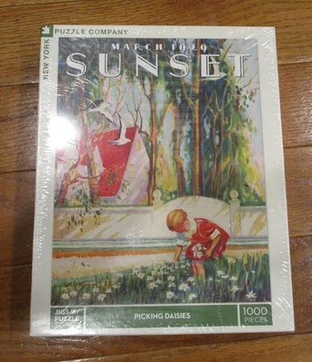 Sunset 1929, "Picking Daisies", New York Puzzle Co. 1000 piezas, NUEVO SELLADO Foto 1 de 2