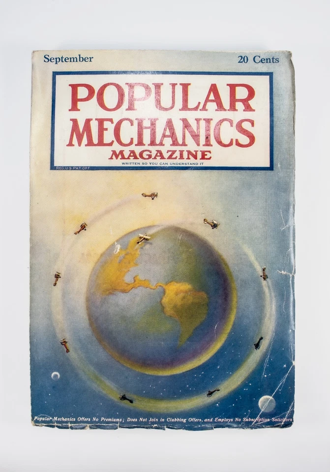 Sept 1919 Popular Mechanics - Flight Around the World, Submarines, Zephyrs - Image 1 of 4