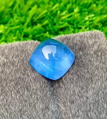 Natural Cat’s Eye Aquamarine Cabochon Santa Maria Blue Gem Buy  Loose 19 CT - Image 1 of 4