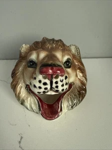 RARE Vintage Dresden Open Mouth Lion Head Porcelain Ashtray - Picture 1 of 6