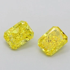 8x10mm Yellow Lab Grown Diamond 3.20 Ct Radiant Cut VVS1 Loose Gemstone - Picture 1 of 2