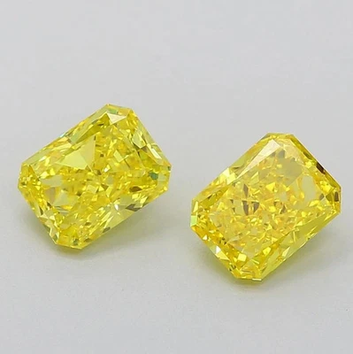 8x10mm Yellow Lab Grown Diamond 3.20 Ct Radiant Cut VVS1 Loose Gemstone - Image 1 of 2