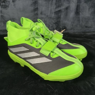 Chuteiras de beisebol Adidas Adizero Edge+ TPU verde solar masculinas tamanho 9.5 IH6139 - Imagem 1 de 4