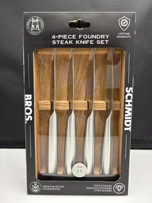 Schmidt Bros. 4pc. Foundry Steak Knife Set 100% German Stainless Steel NEW - Image 1 of 2