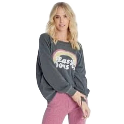 Wildfox Easy Does It Sommers Arco Iris Pullover Sudadera Gris Mujer’s Mediana Foto 1 de 4