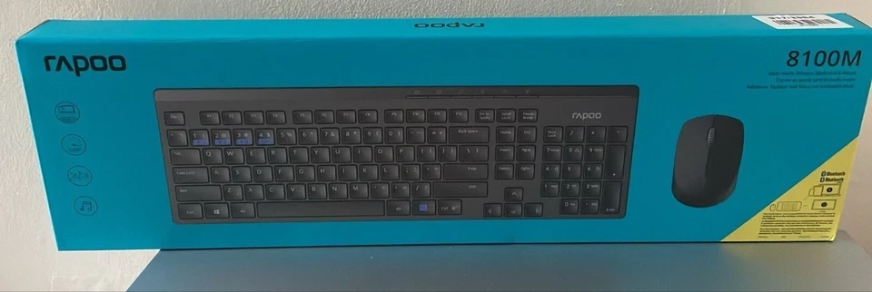 Wireless Keyboard & wireless mouse desk set Rapoo 8100M Multi-Mode Brand New - Image 1 of 1