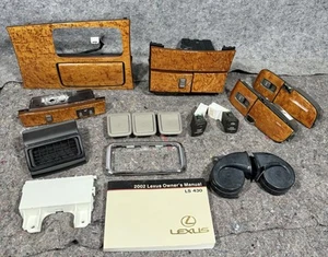 01-03 LEXUS UCF30L LS430 WOOD DASH CONSOLE SWITCHES VENTS PARTS LOT - Picture 1 of 10