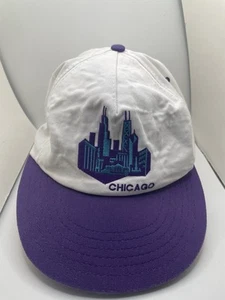 Vintage Chicago Windy City SnapBack Distressed Hat See Photos Tourist White - Picture 1 of 6