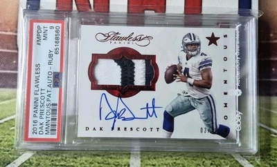 DAK PRESCOTT 2016 PANINI FLAWLESS ROOKIE PATCH AUTO RPA RC RUBY /15 - Image 1 of 4