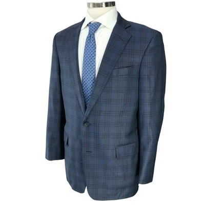 Brooks Brothers Sport Coat Mens 40R Regent Blue Plaid Two Button Wool Reda - Image 1 of 4