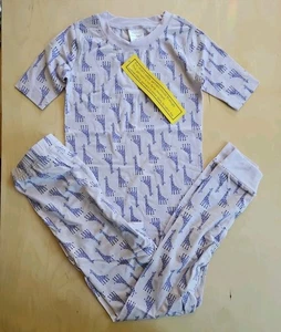 NWT HANNA ANDERSSON S/S PURPLE GIRAFFE HANNASOFT LYOCELL PAJAMAS 120 6 7 - Picture 1 of 5