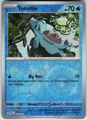 Pokemon Totodile 039/162 SV05: Temporal Forces NM Reverse Holo card - Image 1 of 2