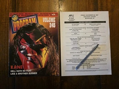 WWF  Program #245 with Match Card KANE Milwaukee, WI December 1997 - Image 1 of 4