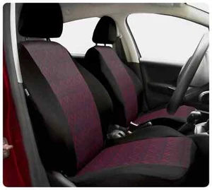 CAR SEAT COVERS full set fit Honda Civc - charcoal grey / red - Picture 1 of 10