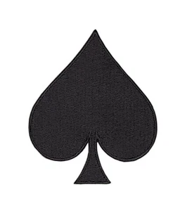 ah02★Pik Ace of Spades Aufnäher Bügelbild Applikation Patch Poker 6,3 x 7,5 cm - Bild 1 von 7