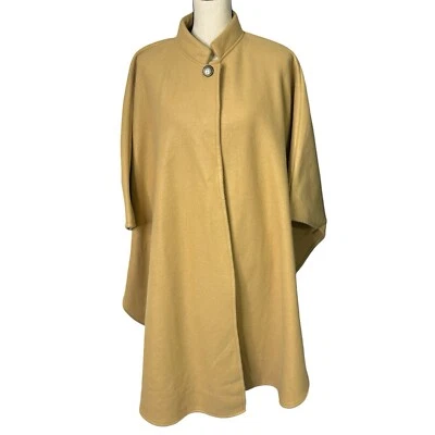 Preston & York Cape Tan One Size Button Long Line Poncho Old Money Romantic - Image 1 of 4
