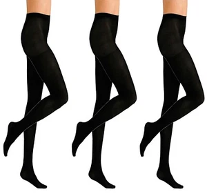 3 x Girls Ladies Black Thermal TIGHTS Women's Heat Insulating Black Warm Winter - Picture 1 of 2