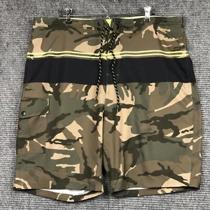 Old Navy Camouflage Board Shorts Mens 38 Swim Trunks Fluorescent Black Strips - Picture 1 of 12