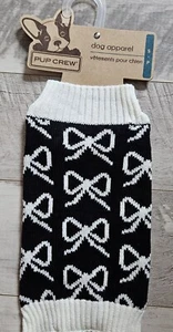 PUP CREW DOG SWEATER SMALL BOW DESIGN NWT - Picture 1 of 3