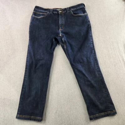 Pantalones de mezclilla Duluth Trading Co para hombre talla 40x30 azul lavado oscuro salón de baile doble flexibilidad Foto 1 de 4