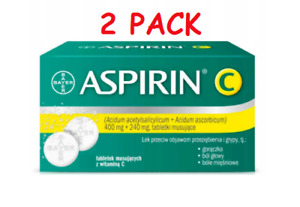 Aspirin C with Vitamin C from Bayer of 20 (2x10) tablets Pain Relief Fever Cold