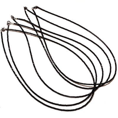 Collar de plata de ley 925 con cuentas de espinela negra, collar de espinela, espinela negra Foto 1 de 4