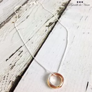 FIDANZATI UOMO COLLANA DONNA UNISEX 3 ANELLI COPPIA ARGENTO 925% INCISO tu - Foto 1 di 8