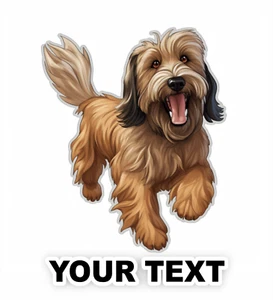 Set of 2 Briard Dog Decal Stickers with Free Custom Text - Picture 1 of 5