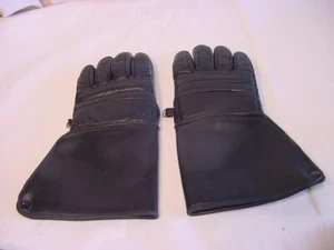 BLACK LEATHER WINTER MOTORCYCLE GLOVES THINSULATE INSULATION - MEN'S LARGE - Bild 1 von 5