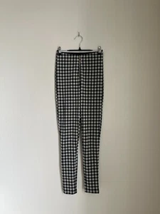 Zara Women's Gingham Zip Front Legging in Black/White Size XSMALL - Picture 1 of 5
