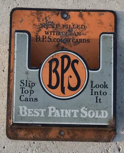 Vintage BPS Advertising Paint Brush Pamphlet Rack Holder Sign - Picture 1 of 5