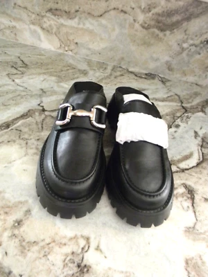 Call It Spring Wmn Sz.11 Black Chunky Platform Shoes Y2K Silver Chain B.E.D Foam - Image 1 of 4