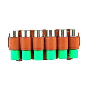 Tactical 6 Cartridge Leather 12G Shotgun Shell Holder for Hunting Belt Use - Picture 1 of 8