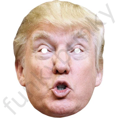 Maschera viso Donald Trump Celebrity Card - pronta all'uso - abito fantasia - Immagine 1 di 2