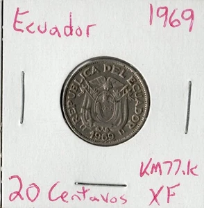 Münze Ecuador 20 Centavos 1969 KM77.1c - Bild 1 von 1