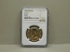 1964 DDO FS-101 KENNEDY ARGENTO PROOF MEZZO DOLLARO NGC PF67 - Foto 1 di 5