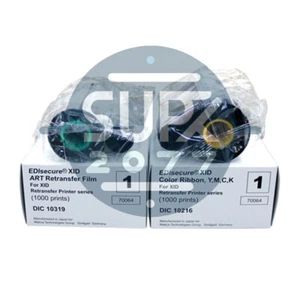 1set EDIsecure DIC10216+DIC10319 YMCK Color Ribbon ART Retransfer Film XID8300 - Picture 1 of 2