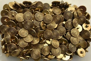 20mm 32L Aged Gold Ribbed Cone Dome Rope Shank Craft Plastic Buttons (K195) - Picture 1 of 1