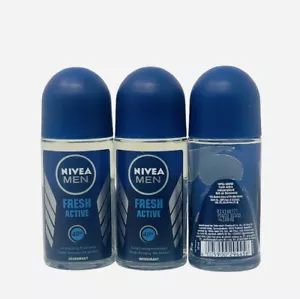 Nivea Men FRESH ACTIVE Original Roll-on Deodorant 48H (PACK OF 3 ) 50 Ml Each - Picture 1 of 1