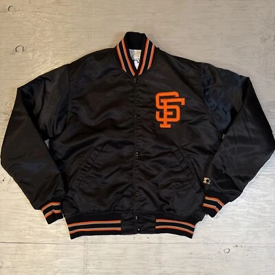 Vintage 90s MLB Starter San Francisco SF Giants Satin Baseball Jacket Sz Medium - Image 1 of 4
