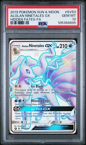 PSA 10 Pokemon Alolan Ninetales GX SV53 Hidden Fates Shiny Ultra Rare Full Art - Picture 1 of 2