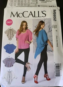 McCall's 6652 EASY Misses XS-S-M 4-14 Loose Dolman Butterfly Top Pattern UNCUT - Picture 1 of 3