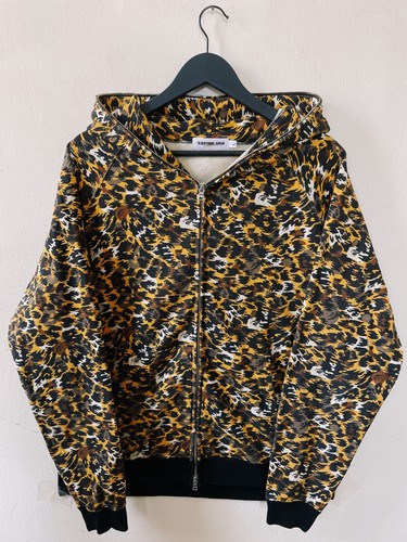 A BATHING APE (BAPE) Vintage Y2K Bape A Bathing Ape Leopard Camo Fullzip Hoodie Yellow Brown