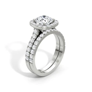 Anillo de compromiso de diamantes VVS1 D corte redondo 1,82 ctw creado en laboratorio IGI brillante - Imagen 1 de 12