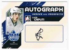 2010-11 HEROES AND PROSPECTS AUTOGRAPHS LUCA CAPUTI AUTO TORONTO MARLIES #A-LCA