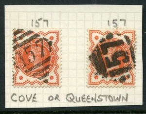 IRELAND COVE QUEENSTOWN on QV JUBILEE 1/2d VERMILION...157 DIAMOND...2 TYPES - Picture 1 of 1