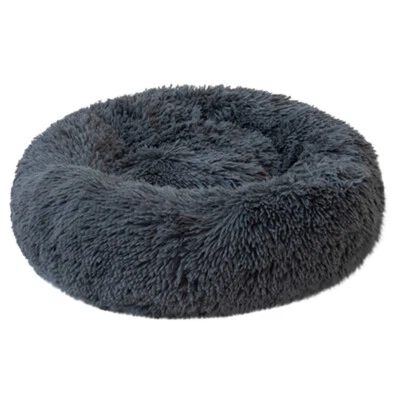 Donut Plush Pet Dog Cat Bed Fluffy Soft Warm Calming Bed Sleeping Kennel Nest - Image 1 of 4